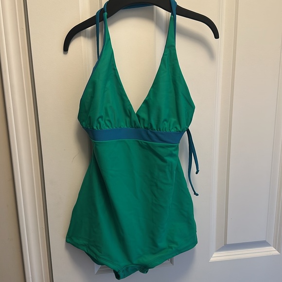 NWOT Seea Sano Cool Green blue one piece boy short surf swimsuit - Picture 6 of 13